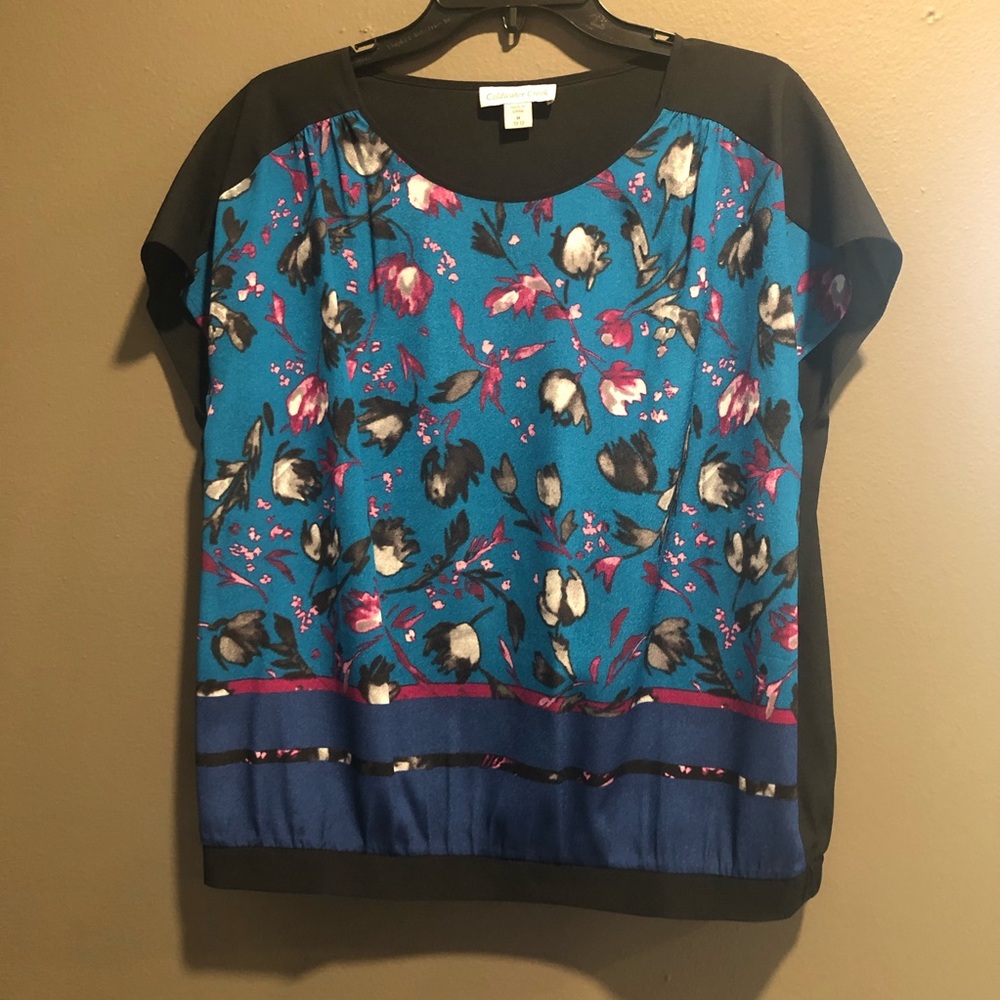 Coldwater Creek Top , M (10-12), Black and Blue
